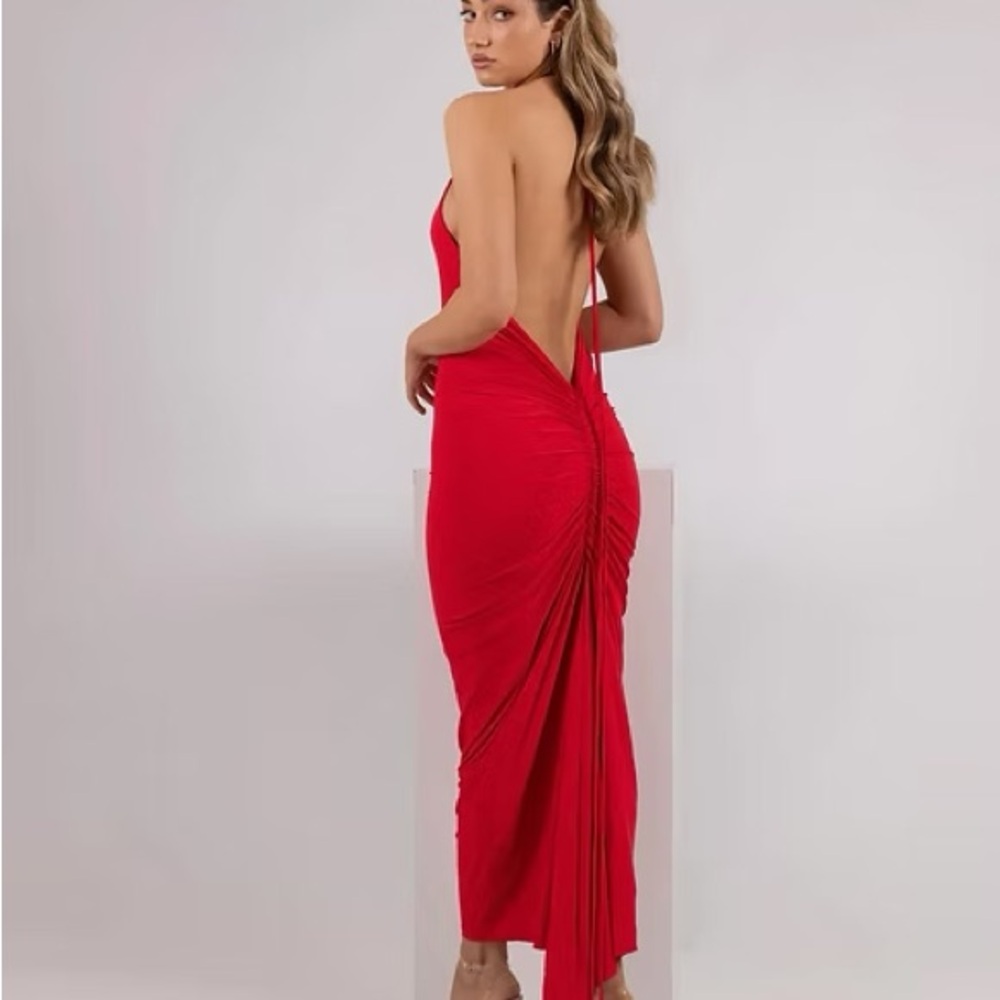 Melani Lara Red Midi Dress